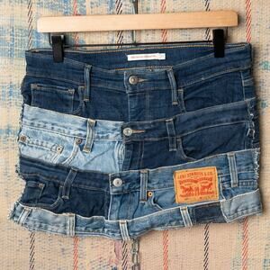 Custom upcycled patchwork skirt